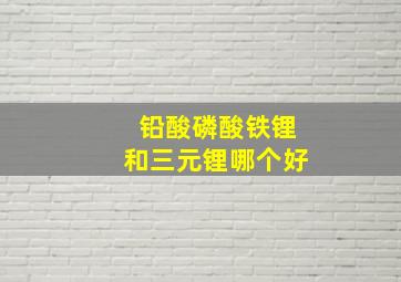 铅酸磷酸铁锂和三元锂哪个好