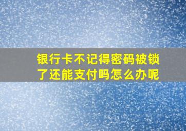 银行卡不记得密码被锁了还能支付吗怎么办呢