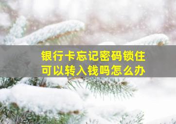 银行卡忘记密码锁住可以转入钱吗怎么办