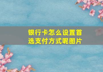 银行卡怎么设置首选支付方式呢图片