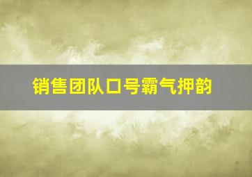 销售团队口号霸气押韵