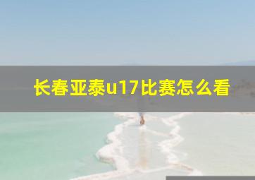 长春亚泰u17比赛怎么看