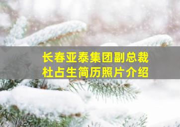 长春亚泰集团副总裁杜占生简历照片介绍