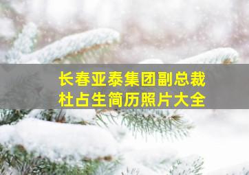 长春亚泰集团副总裁杜占生简历照片大全