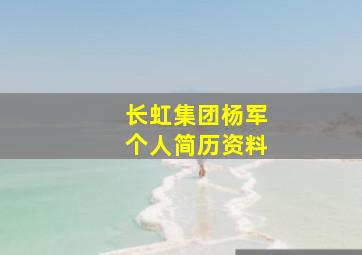 长虹集团杨军个人简历资料