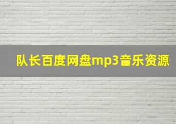 队长百度网盘mp3音乐资源