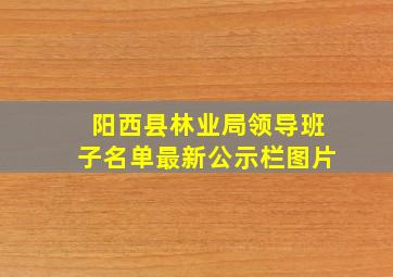 阳西县林业局领导班子名单最新公示栏图片