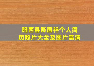 阳西县陈国祥个人简历照片大全及图片高清