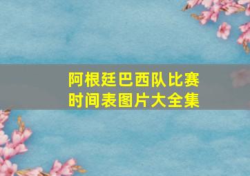 阿根廷巴西队比赛时间表图片大全集