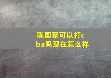 陈国豪可以打cba吗现在怎么样