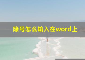 除号怎么输入在word上