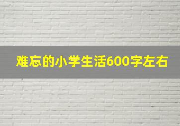 难忘的小学生活600字左右