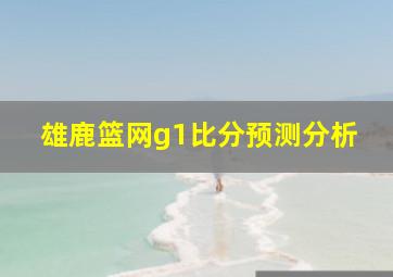 雄鹿篮网g1比分预测分析