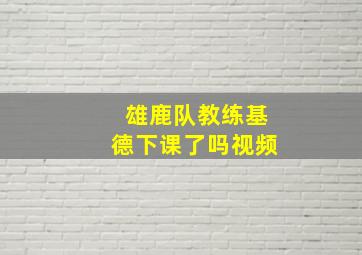 雄鹿队教练基德下课了吗视频