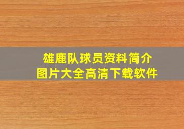 雄鹿队球员资料简介图片大全高清下载软件