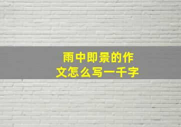 雨中即景的作文怎么写一千字