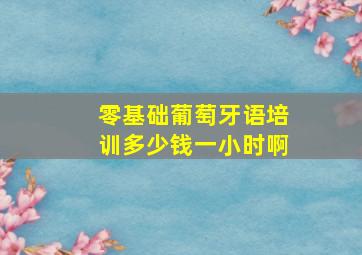 零基础葡萄牙语培训多少钱一小时啊