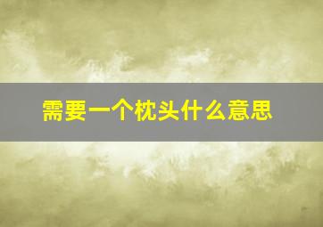 需要一个枕头什么意思