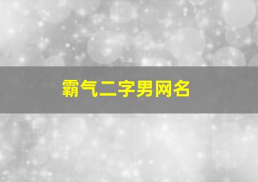 霸气二字男网名