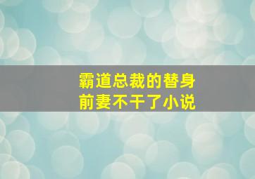 霸道总裁的替身前妻不干了小说