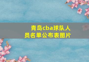 青岛cba球队人员名单公布表图片