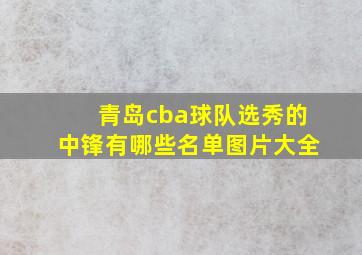 青岛cba球队选秀的中锋有哪些名单图片大全