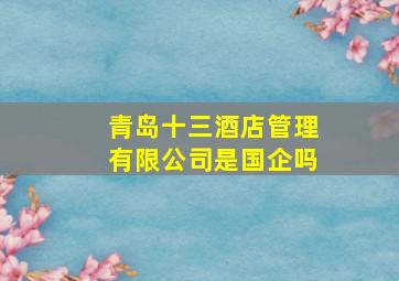 青岛十三酒店管理有限公司是国企吗