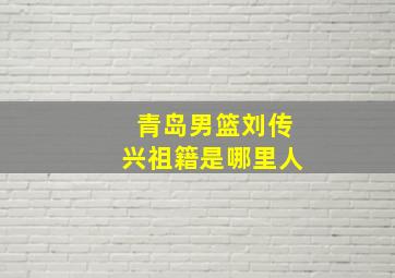 青岛男篮刘传兴祖籍是哪里人