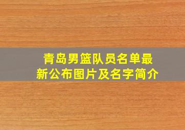 青岛男篮队员名单最新公布图片及名字简介