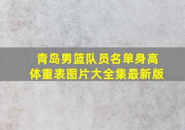 青岛男篮队员名单身高体重表图片大全集最新版