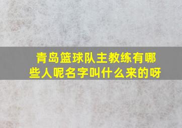 青岛篮球队主教练有哪些人呢名字叫什么来的呀