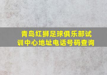 青岛红狮足球俱乐部试训中心地址电话号码查询