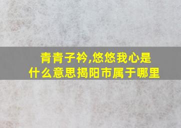 青青子衿,悠悠我心是什么意思揭阳市属于哪里