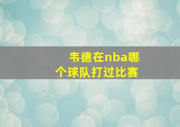 韦德在nba哪个球队打过比赛