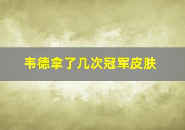 韦德拿了几次冠军皮肤