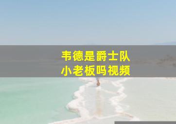 韦德是爵士队小老板吗视频