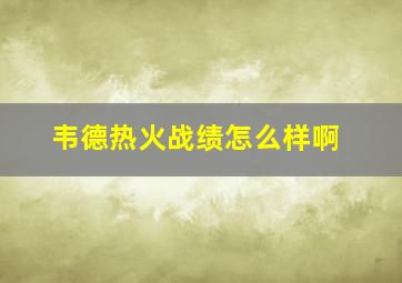 韦德热火战绩怎么样啊