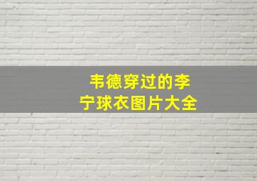 韦德穿过的李宁球衣图片大全