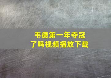 韦德第一年夺冠了吗视频播放下载