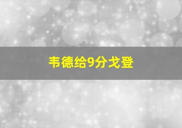 韦德给9分戈登