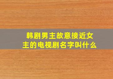 韩剧男主故意接近女主的电视剧名字叫什么