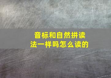 音标和自然拼读法一样吗怎么读的