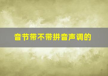 音节带不带拼音声调的