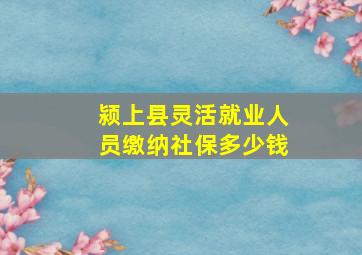 颍上县灵活就业人员缴纳社保多少钱