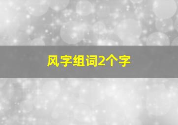 风字组词2个字