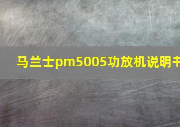 马兰士pm5005功放机说明书