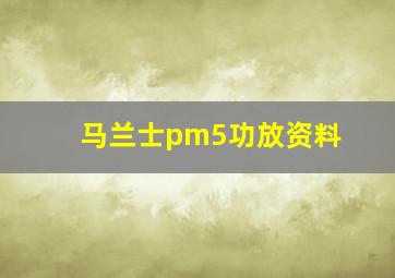 马兰士pm5功放资料