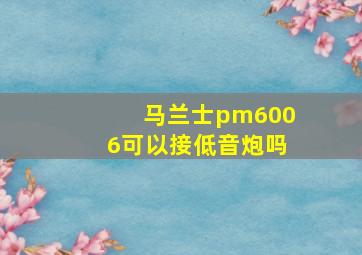 马兰士pm6006可以接低音炮吗