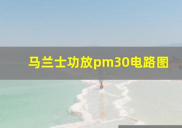 马兰士功放pm30电路图