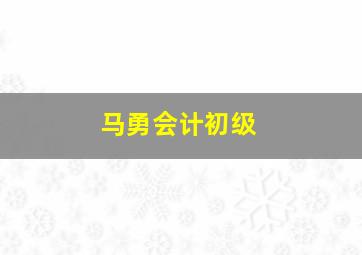 马勇会计初级